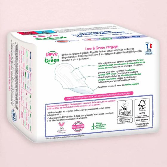 Sanitary towels Night Love and Green hypoallergenic Love and Green