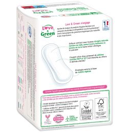 Love and Green Serviettes hygiéniques Hypoallergéniques Maxi Super x14 Love and Green