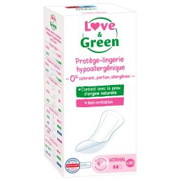 Love and Green Hypoallergenic panty liners Normal x30 Love and Green
