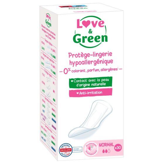 Love and Green Hypoallergenic panty liners Normal x30 Love and Green