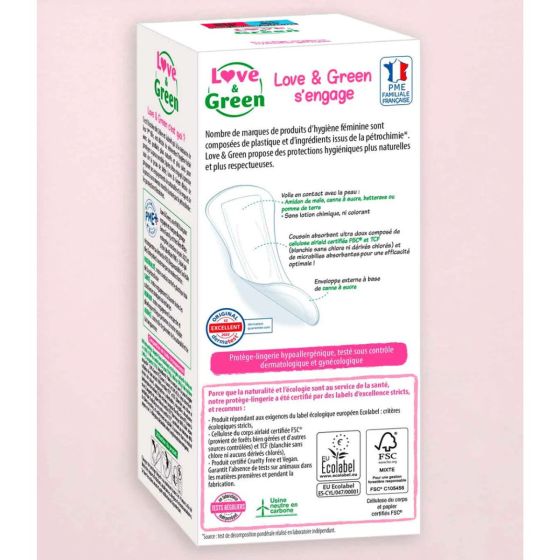 Love and Green protège-slips Hypoallergéniques Normal x30 Love and Green