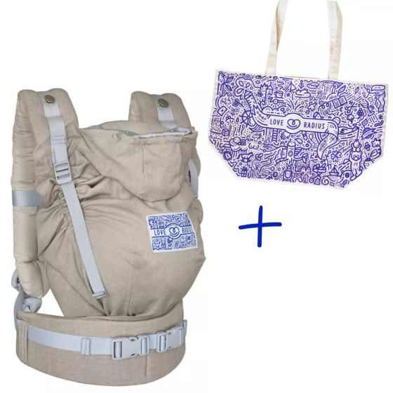 Love Radius X HortyFleur Hoodiecarrier 2 Grain de sable + Sac cabas Love Radius