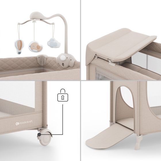 Kinderkraft Leody up - Travel Cot with accessories