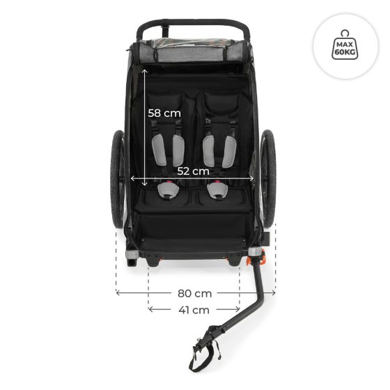 KinderKraft Nava Walk - 2en1 Remorque vélo enfant + Poussette Kinderkraft