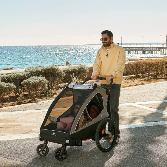 KinderKraft Nava Walk - 2en1 Remorque vélo enfant + Poussette Kinderkraft