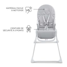 Kinderkraft BINCI -  Foldable High Chair - Gris clair