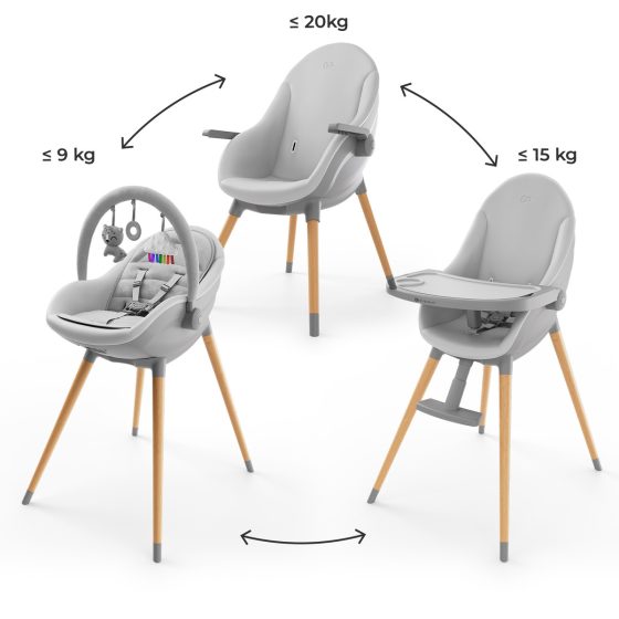 Kinderkraft FINI UP - High Chair for Babies and Children's Chair