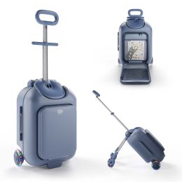 Kinderkraft CABBY 2-in-1 Ride-On Suitcase for Kids with Seat - Blue