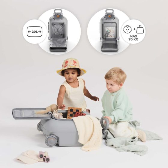 KinderKaft CABBY - Valise cabine enfant avec assise 2 en 1 Kinderkraft