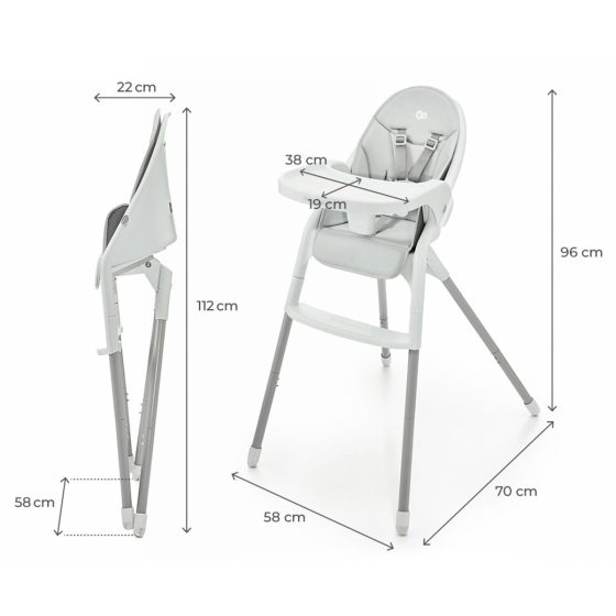 Kinderkraft DINNLY - Chaise haute pliable et évolutive