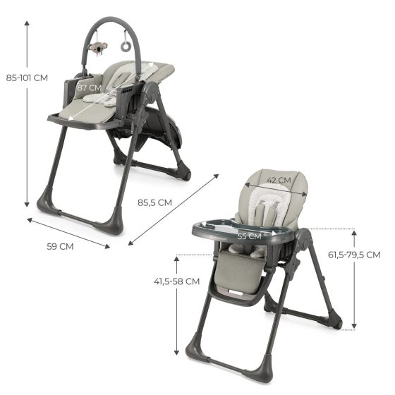 Kinderkraft TUMMIE Chaise haute pliable + transat 2en1 Kinderkraft