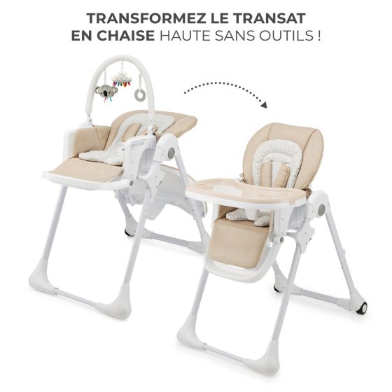 Kinderkraft TUMMIE Chaise haute pliable + transat 2en1 Kinderkraft