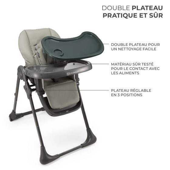Kinderkraft TUMMIE Chaise haute pliable + transat 2en1 Kinderkraft
