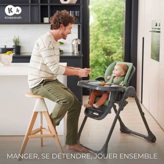 Kinderkraft TUMMIE Chaise haute pliable + transat 2en1 Kinderkraft