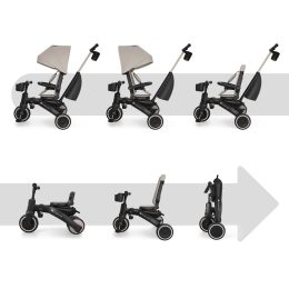 Kinderkraft JAZZ 3 - Folding Tricycle 6 in 1 - Beige