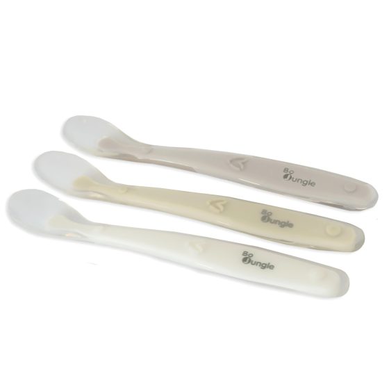 Bo Jungle - Lot de 3 cuillères bébé en silicone Bo Jungle