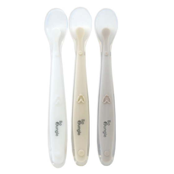 Bo Jungle - Lot de 3 cuillères bébé en silicone Bo Jungle