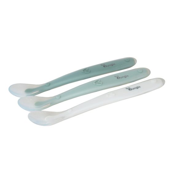 Bo Jungle - Lot de 3 cuillères bébé en silicone Bo Jungle