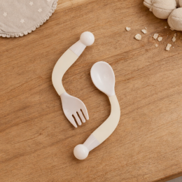 Bo Jungle - Couverts pour bébé : cuillère et fourchette orientables Bo Jungle