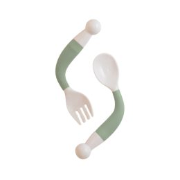 Bo Jungle - Couverts pour bébé : cuillère et fourchette orientables Bo Jungle