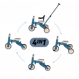 Petite&Mars - Drift -  Multifunctional tricycle 4in1 - Ocean-Blue