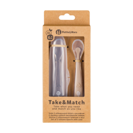 Petite&Mars - Take&Match - Lot de 2 cuillères en silicone 6+ Petite & Mars