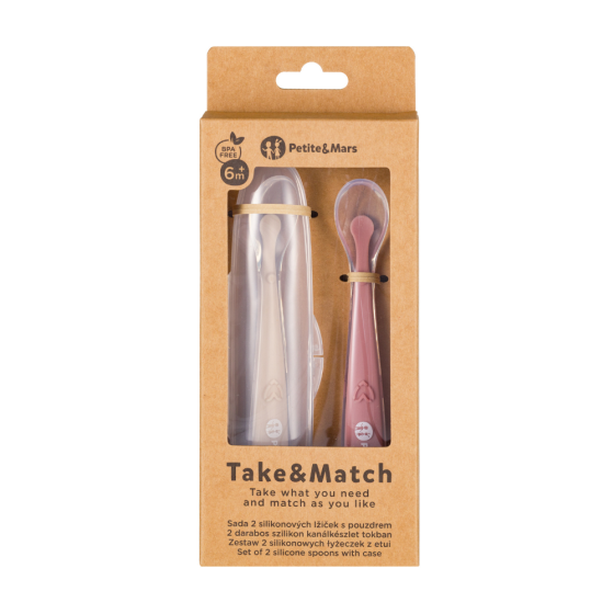 Petite&Mars - Silicone Spoons with Case, Set of 2 pcs