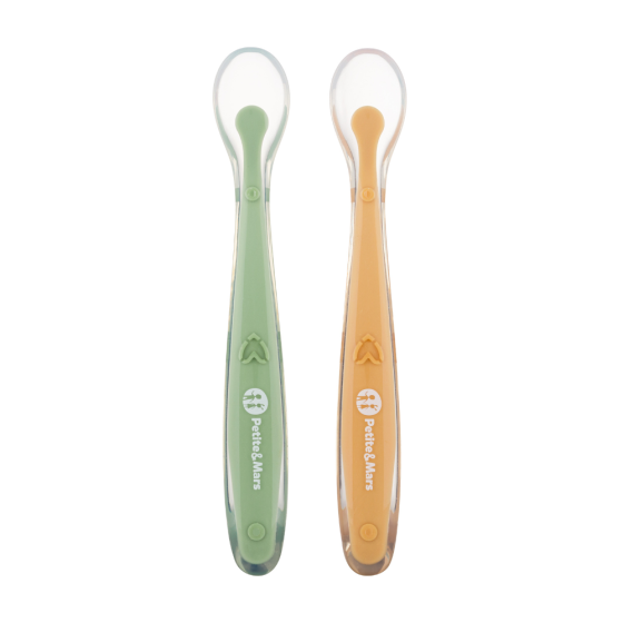Petite&Mars - Take&Match - Lot de 2 cuillères en silicone 6+ Petite & Mars