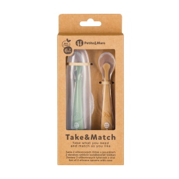 Petite&Mars - Take&Match - Lot de 2 cuillères en silicone 6+ Petite & Mars