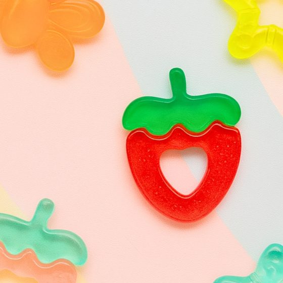 Bo Jungle - Anneaux de Dentition rafraîchissants en forme de Fraise - Lot de 2 Bo Jungle