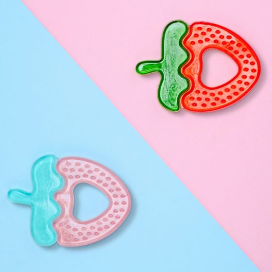 Bo Jungle – Strawberry Teething Ring, 2 pieces
