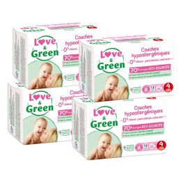 Love and Green Pack 1 mois - 184 couches taille 4 (7 à 14 kg) Love and Green