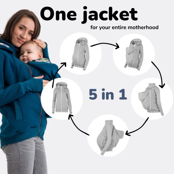 Fun2BeMum - Pola - Sweat in1 back and front babywearing sweatshirt with maternity insert