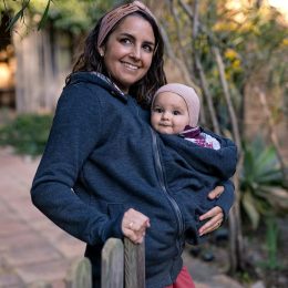 Fun2BeMum - Pola - Sweat in1 back and front babywearing sweatshirt with maternity insert - Graphite