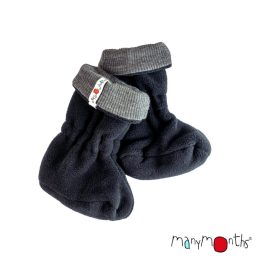 Manymonths Chaussons de portage d'hiver Laine Merinos/Polaire - Elephant Grey