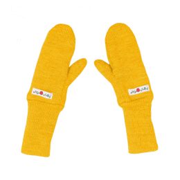 ManyMonths Natural Woollies Long Cuff Baby Mittens - Golden Star (jaune)