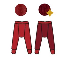 ManyMonths Longies - Legging réversible en laine mérinos - Aurora Red /Wild Pomegranate (rouge + bordeaux)