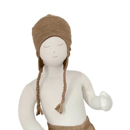 Natural Woollies ManyMonths - Baby Earflap Beanie - merino wool - Original - Callisto Moon (beige)