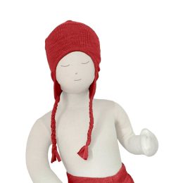 Natural Woollies ManyMonths - Baby Earflap Beanie - merino wool - Original - Aurora_Red