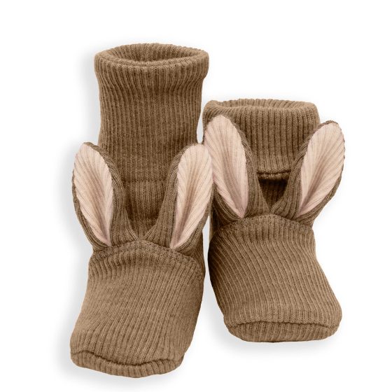 ManyMonths Bunny Booties – Chaussons de portage en laine mérinos à oreilles de lapin Mam