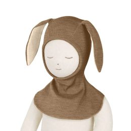 ManyMonths Natural Woollies Elephant Hood with Bunny Ears UNiQUE - Callisto Moon (beige)