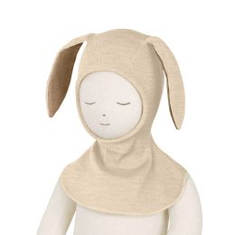 ManyMonths Natural Woollies Elephant Hood with Bunny Ears UNiQUE - Toasted Coconut