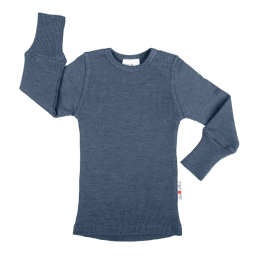 Manymonths T-shirt Manches Longues en laine - Moondust Blue (bleu)