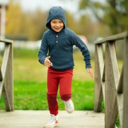 ManyMonths Longies Legging en laine avec patchs genoux - Aurora_Red