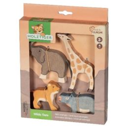 Coffret Animaux sauvages - Lot de 4 figurines en bois Holztiger Holztiger