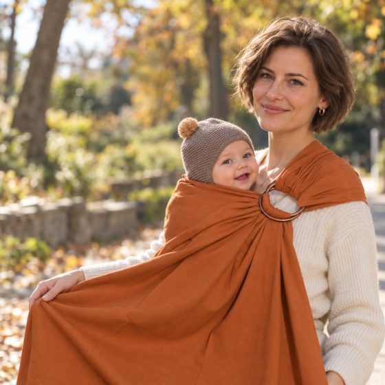 Naturioù Simply Sling Caramel - écharpe de portage sans noeud