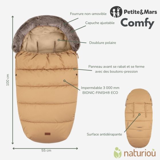 Petite&Mars - Comfy - Chancelière universelle pour poussette 4 en 1