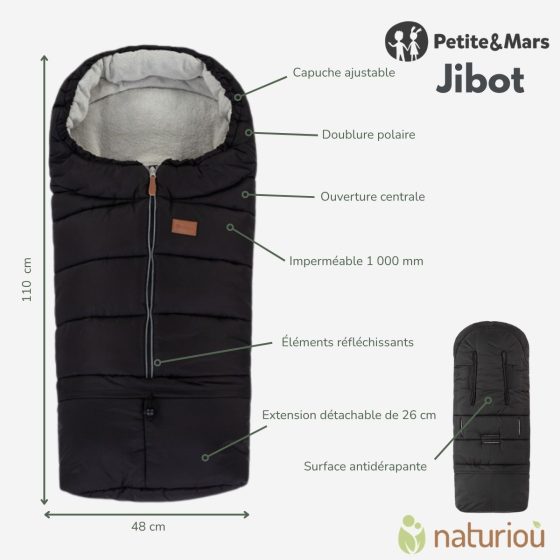 Petite&Mars Jibot V2 - Chancelière universelle pour poussette 3 en1