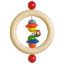 Ring in wood with beads and bells Heimess