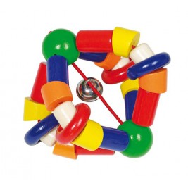 Hochet élastique en bois et grelot Heimess